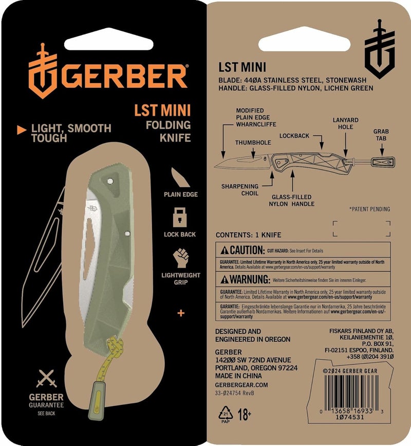 Gerber Gear LST Mini - Lightweight Folding Pocket Knife for Hiking, Camping - EDC Tool - Durable Stainless Steel Blade - Green - Image 4